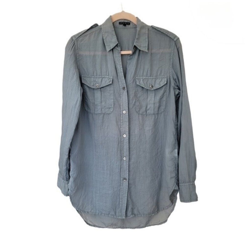 Theory Ramie Button Down Shirt Lightweight